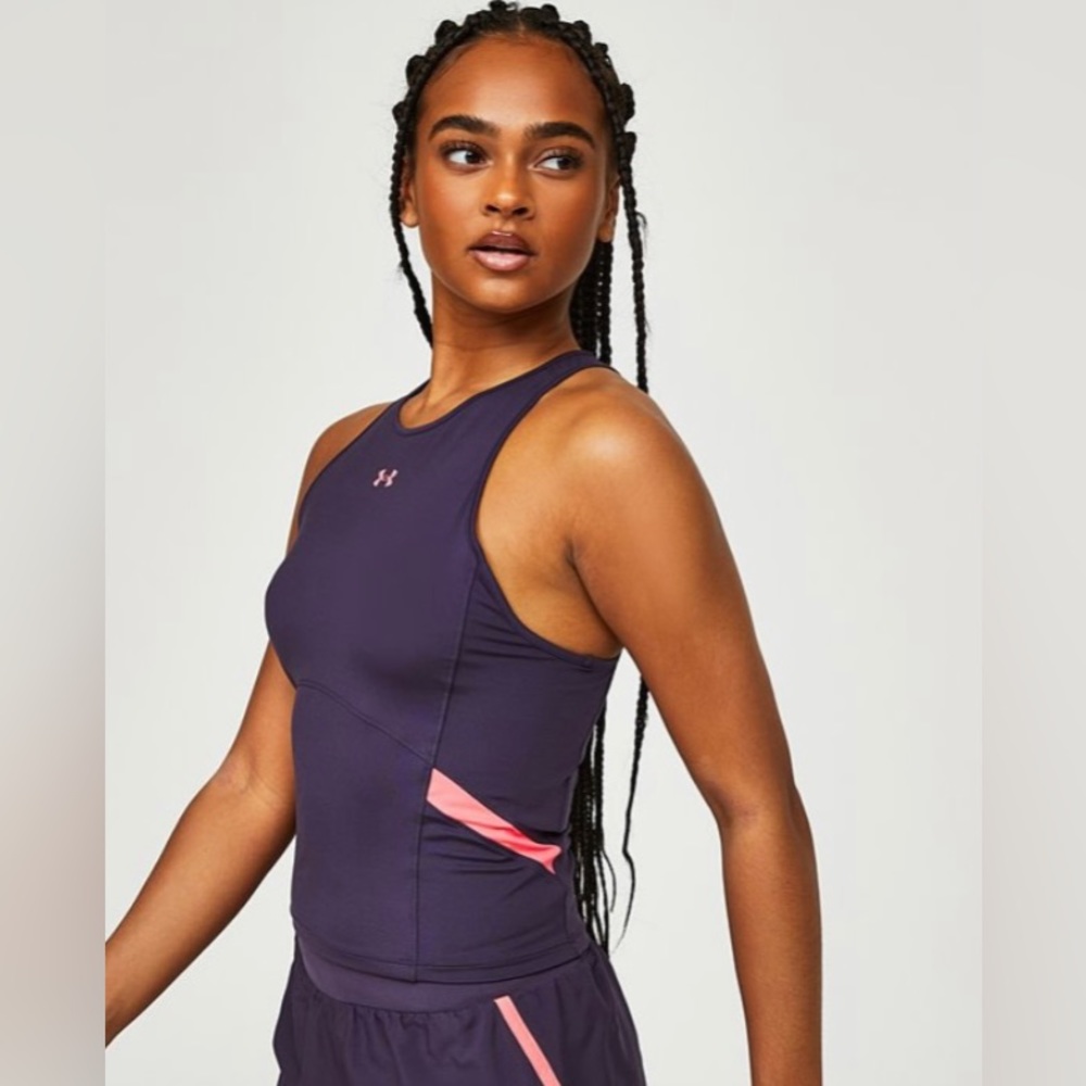 •NWT•Under Armour Women’s Armor Mesh Fitted Tank Top- Tux Purple/Pink Shock - Picture 12 of 13